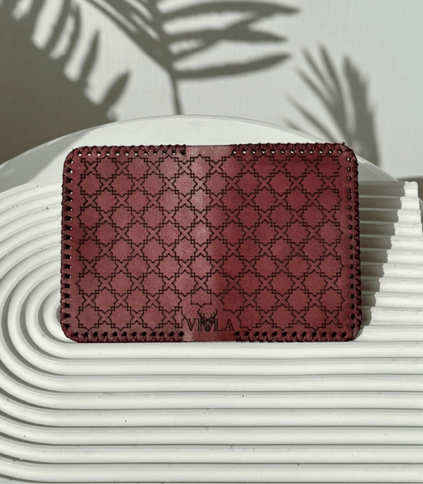 Maroon Decorated Card Holder